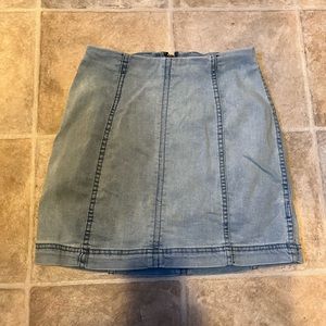 Free People Light Denim Mini Skirt